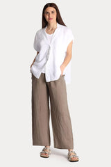 Transit Regular Fit V Yaka Keten Bluz