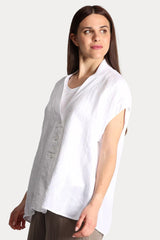 Transit Regular Fit V Yaka Keten Bluz