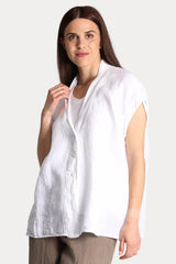 Transit Regular Fit V Yaka Keten Bluz