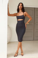 Dream Chaser Midi Dress Grey