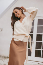 Abbey Ballet Wrap Cardigan - Cream
