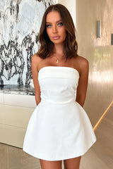 Evonne Strapless Mini Dress - White
