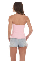 Strapless Tailored Vest in Pink