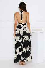 Isla Dream Halter Maxi Dress Black