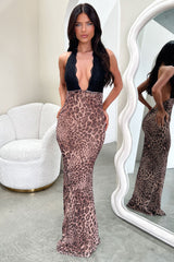 Whittaker Lace Bust Maxi Dress - Leopard