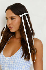 Long Bow Hair Clips Cream