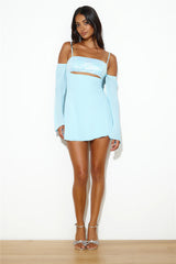 RUNAWAY Luella Mini Dress Sky Blue