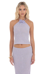 Crochet Florette Two Piece Set in Lavender