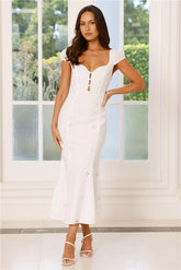 Oceanfront Dreams Midi Dress White
