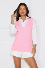 By The Fire Knitted Vest Pink