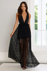 Golden Aura Maxi Dress Black