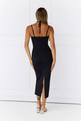 Beachside Town Halter Midi Dress Black