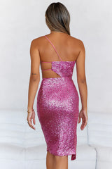 Sale-Dress Lipstick And Champagne Sequin Midi Dress Pink