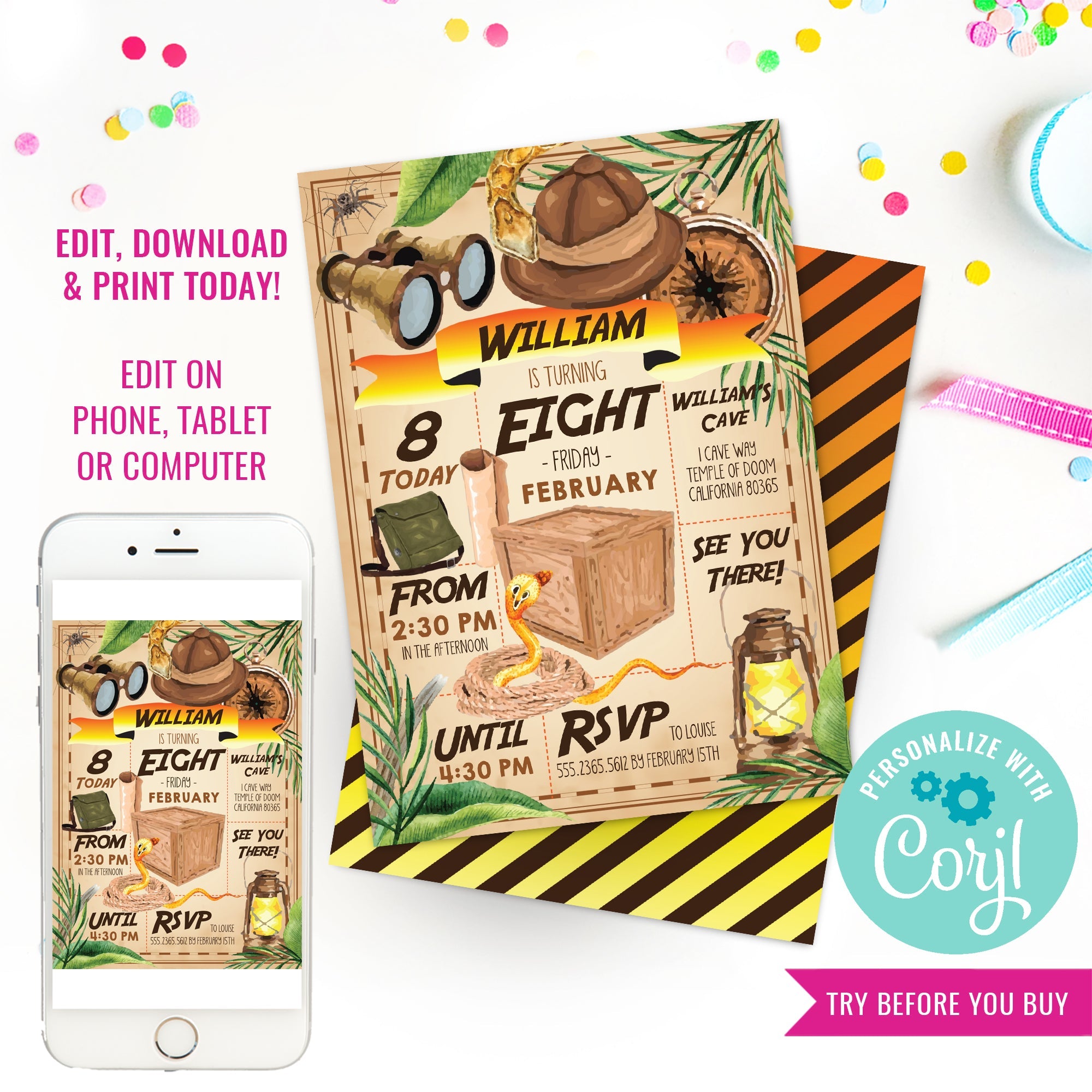 Indiana Jones Party Invitation