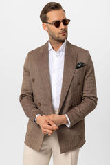 Antioch-Kahve Balıksırtı Desenli Erkek Blazer Ceket-Blazer Ceket-3-Milagron.com