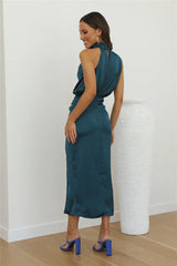 Cocktail Party Midi Dress Teal