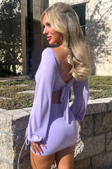Atkinson Long Sleeve Mini Dress - Purple