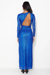 Star Of All Sequin Maxi Dress Navy