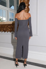 False Dreams Midi Dress Grey