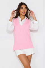 By The Fire Knitted Vest Pink
