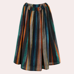 Falda retro de rayas para mujer