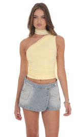 Scarf Halter Top in Yellow