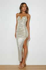 Mirror Me Maxi Dress Silver