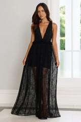 Golden Aura Maxi Dress Black