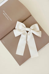 Tied With Love Bow Hair Clip Cream