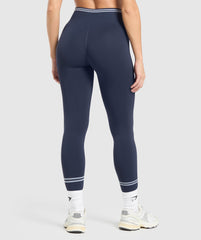 Gymshark Contrast Seamless Leggings - Heavy Blue