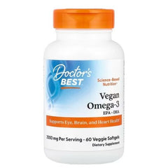 Vegan Omega-3 EPA + DHA, 60 veggie softgels, Doctor's Best - Vitax.ro