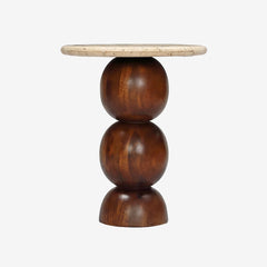 Zira Travertine Top End Table