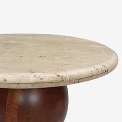 Zira Travertine Top End Table