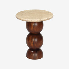 Zira Travertine Top End Table
