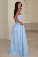 Iridessa Strapless Maxi Dress - Baby Blue