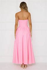 Wise Tales Strapless Maxi Dress Light Pink