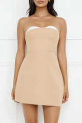Ballerina Dream Strapless Mini Dress Tan