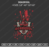 Dead Pool Embroidery File 4 size