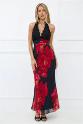 Hotter Than Ever Halter Maxi Dress Black
