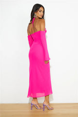 RUNAWAY Desiree Midi Dress Fuchsia