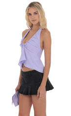 Scrunch Halter Top in Lavender