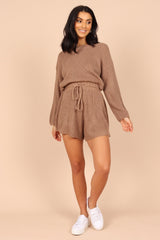 Sloane Sweater Romper - Mocha