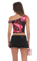 Off Shoulder Floral Top in Pink