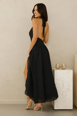 Driftwood Dream Halter Maxi Dress Black