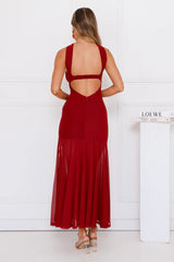 Serene Sway Strapless Maxi Dress Red