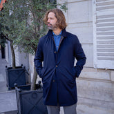 Manteau réversible PEAK bleu marine / marron foncé