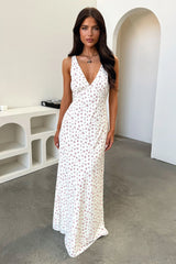 Naf V-Neck Maxi Dress - Rose Floral