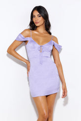 Her Best Satin Mini Dress Purple