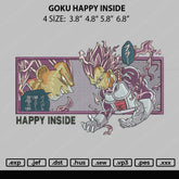 Goku Happy Inside Embroidery File 4 size
