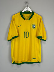 Shop 2006/08 BRAZIL RONALDINHO #10 HOME SHIRT (L) NIKE, classic football shirts, vintage football shirts & retro soccer jerseys at Cult Kits